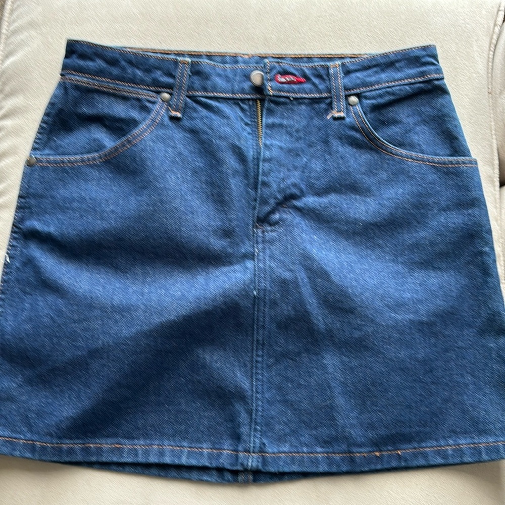 Wrangler x Vans Collab Blue Denim Mini Skirt
